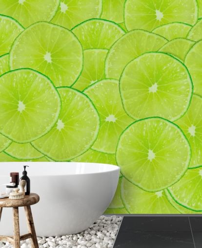 Lime Slices Montage Muurschildering