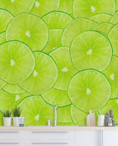 Lime viipaleet Montage seinämaalaus