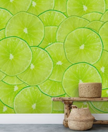 Decorazione murale con montaggio a fette di lime