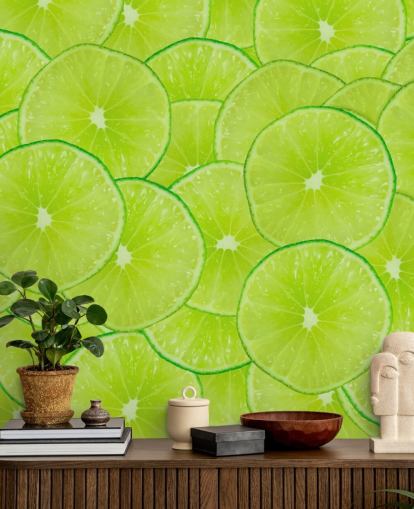 Decorazione murale con montaggio a fette di lime