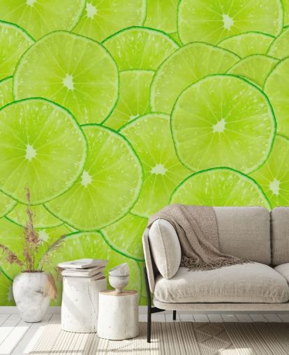 Mural de pared Montaje de rodajas de lima