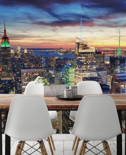 NYC Bright Lights Architecture Wall Mural 