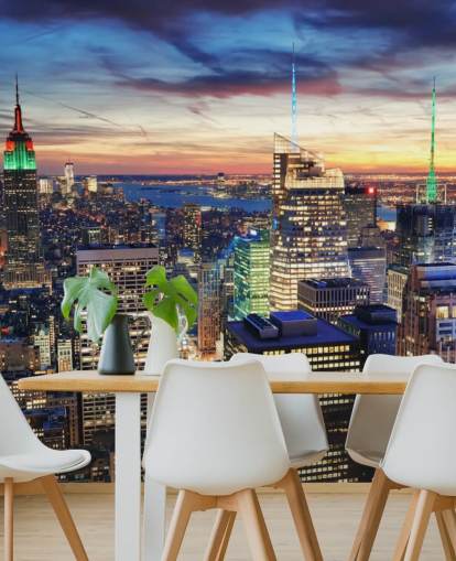 NYC Bright Lights Architecture Wall Mural 