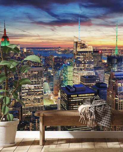 NYC Kirkkaat valot Arkkitehtuuri Seinämaalaus 