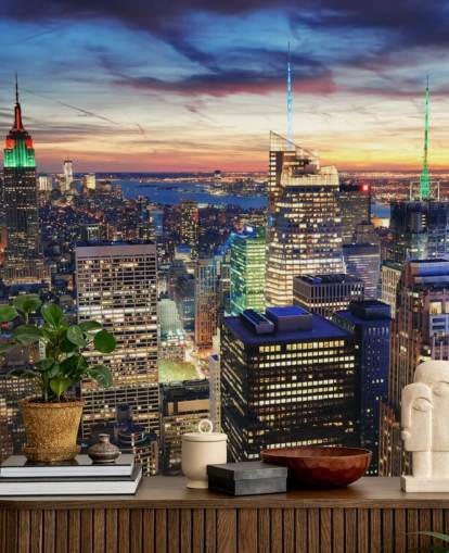 NYC Bright Lights Architecture Wandgemälde 