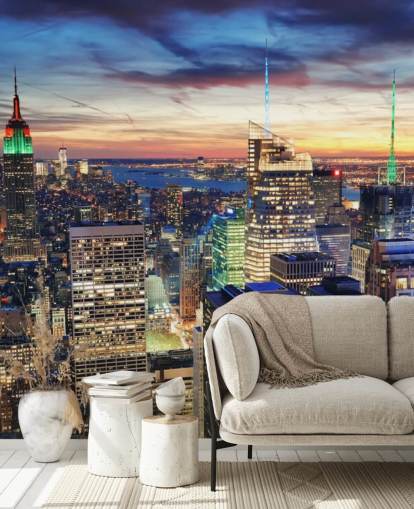 NYC Bright Lights Architecture Wall Mural 