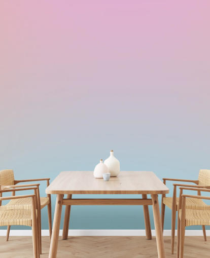 rosafarbene und blaue Ombre-Tapete für Schlafzimmer