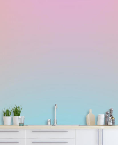 rosa og blå ombre tapet for soverom