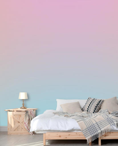 papel pintado ombre rosa y azul para dormitorios