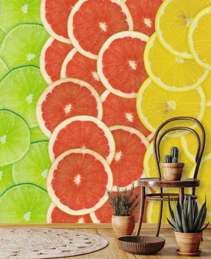 Slices of Citrus Fruit Wallpaper