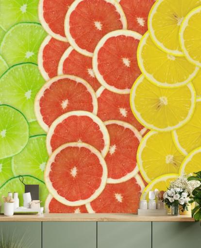 Slices of Citrus Fruit Wallpaper