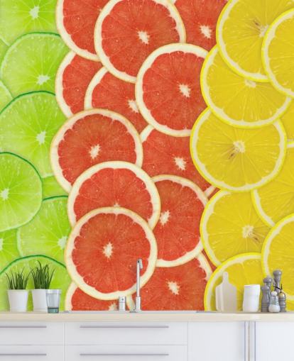 Slices of Citrus Fruit Wallpaper