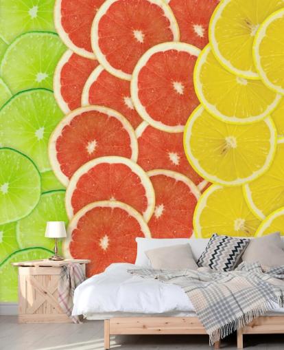 Plakjes citrusfruit behang Plakjes citrusfruit behang