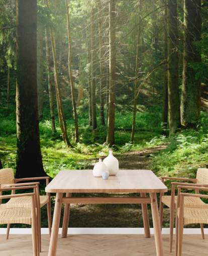 mural de papel pintado de bosque verde llamado Forest Wall Mural para oficinas domésticas, dormitorios y negocios mural de papel pintado de bosque verde llamado Forest Wall Mural para oficinas domésticas, dormitorios y negocios