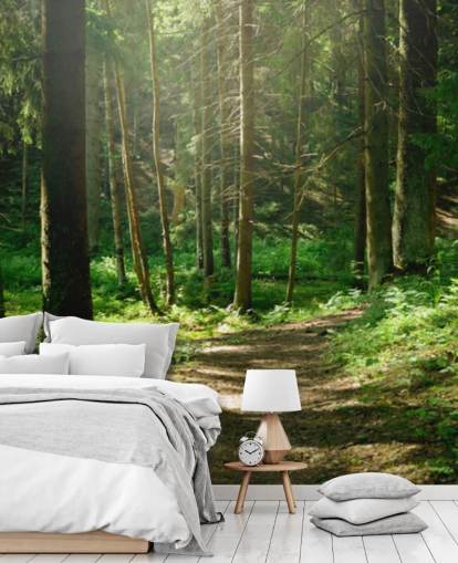 green forest wallpaper mural called Forest Wall Mural for home offices, bedrooms and businesses