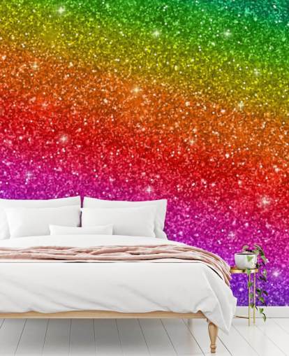 Slanted Rainbow Wall Mural 