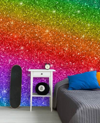 Slanted Rainbow Wall Mural 