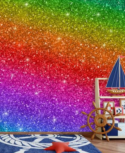 Slanted Rainbow Wall Mural 