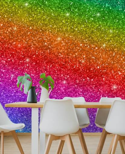 Slanted Rainbow Wall Mural 
