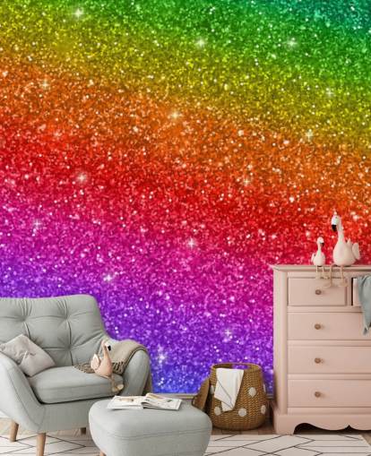 Slanted Rainbow Wall Mural 