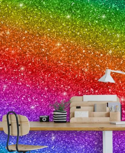 Slanted Rainbow Wall Mural 