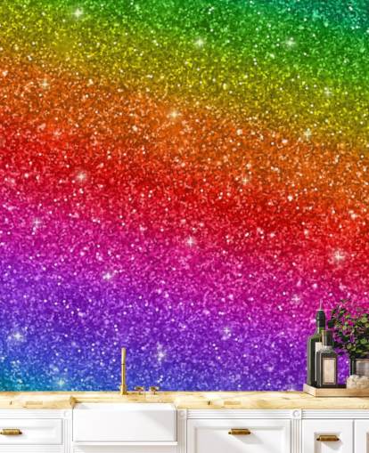 Slanted Rainbow Wall Mural 