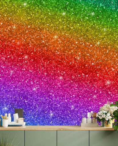 Papier Peint Fresque Arc-en-ciel incliné 