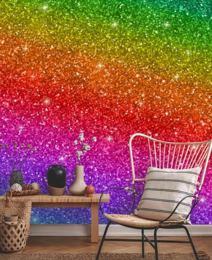 Decorazione murale con arcobaleno inclinato 