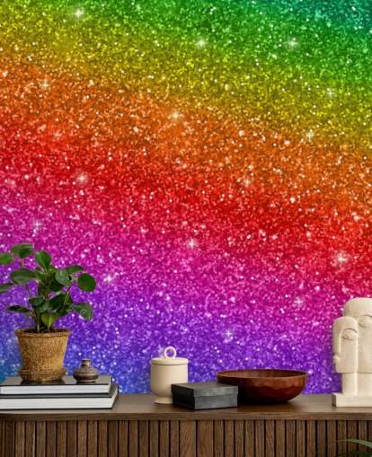 Slanted Rainbow Wall Mural 