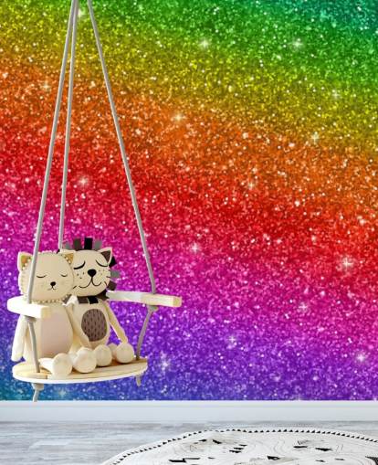 Decorazione murale con arcobaleno inclinato 