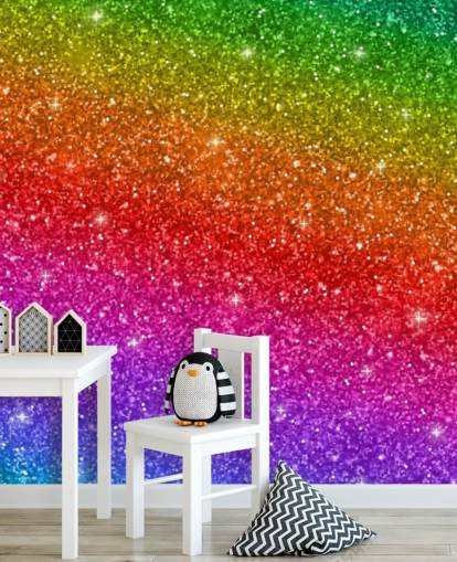 Slanted Rainbow Wall Mural 