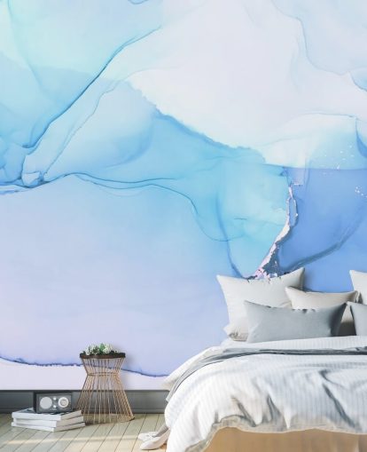 Blaue Wellen Aquarell-Wandbild