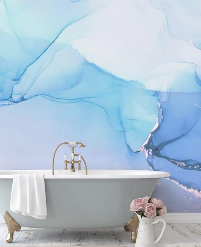 Aquarelle murale Blue Waves