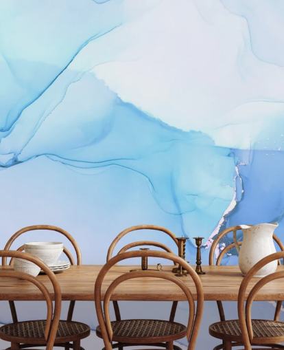 Aquarelle murale Blue Waves