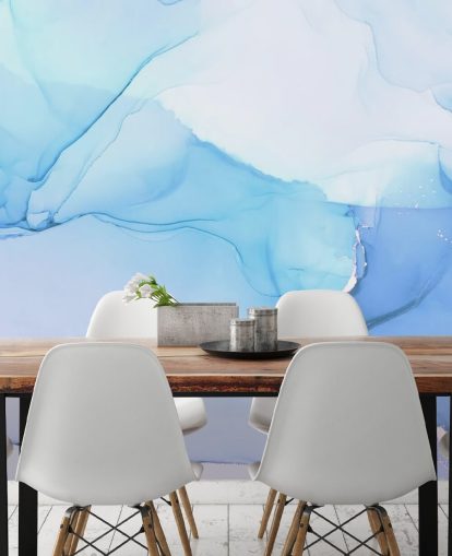 Mural de aquarela Blue Waves