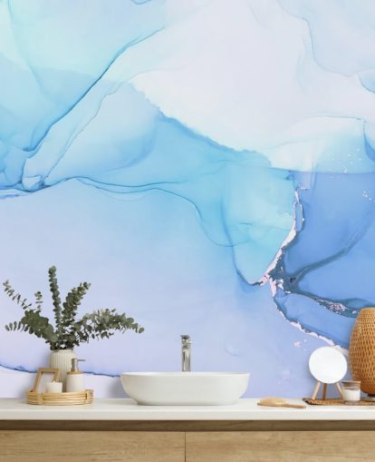 Mural de aquarela Blue Waves