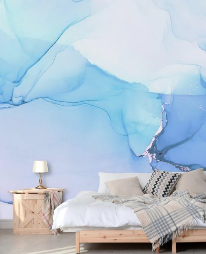 Aquarelle murale Blue Waves