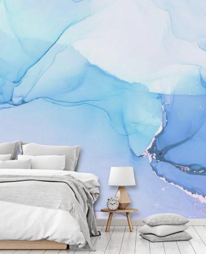 Mural de aquarela Blue Waves