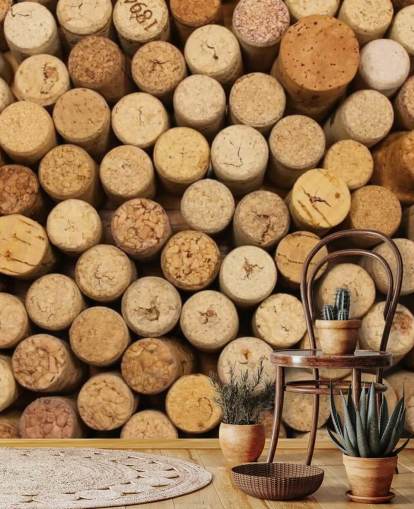 Wine Corks Montage Mural