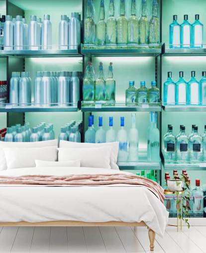 Carta da parati dietro il bar