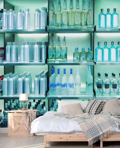 Carta da parati dietro il bar