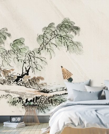 mural hombre cruzando el puente