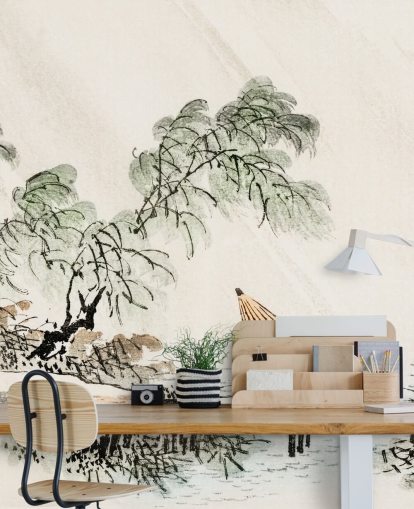 En man som korsar bron väggmålning