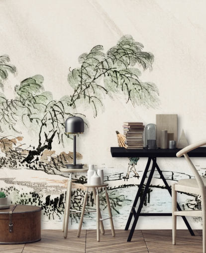 A Man Crossing the Bridge Mural