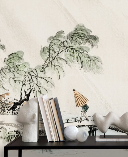 mural hombre cruzando el puente