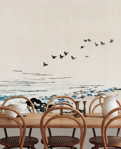 pittura orientale di carta da parati spiaggia