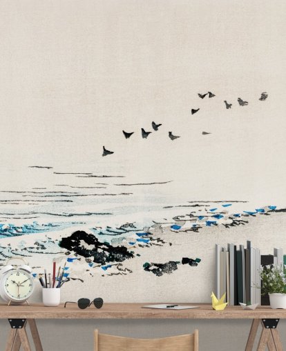 oriental painting of beach wallpaper oriental painting of beach wallpaper