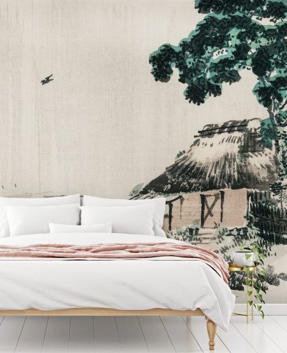 Cottage in Field Wallpaper Mural