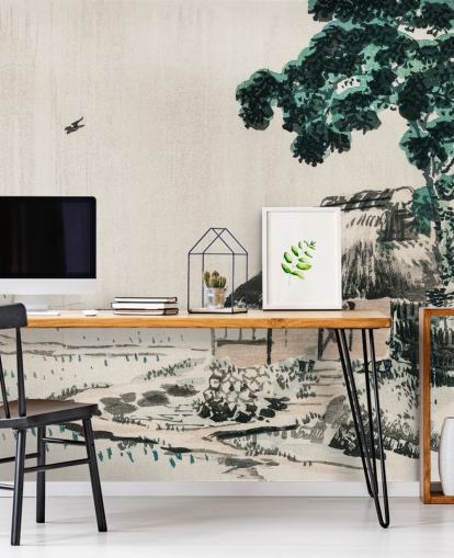 Cottage in Field Wallpaper Mural