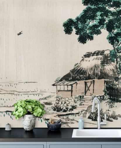 Papel pintado Cabaña en campo Papel pintado Cabaña en campo